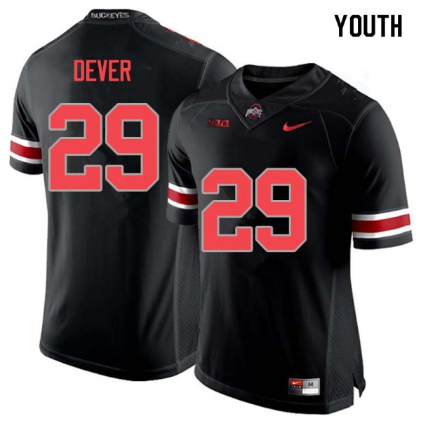 Ohio State Buckeyes #29 Kevin Dever Youth University Jersey Blackout